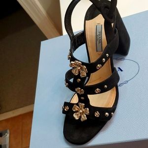 Black embellished Prada sandals